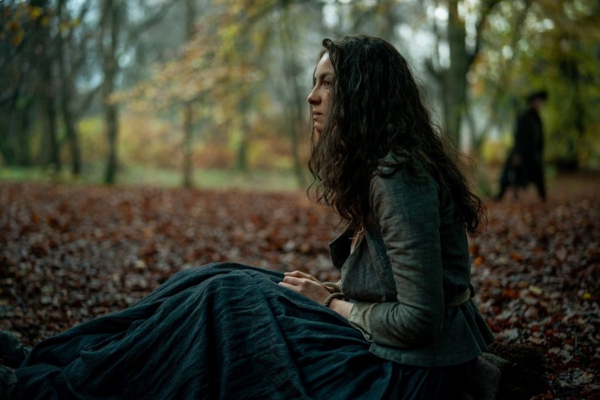 Outlander Caitriona Balfe as Claire Fraser in an image from the Starz hit. Season 5 displayed another 'Outlander' trauma Claire had to endure. Some fans are critical of the difficult scenes in 'Outlander.' But the show's EP commented on why they continue to happen.
