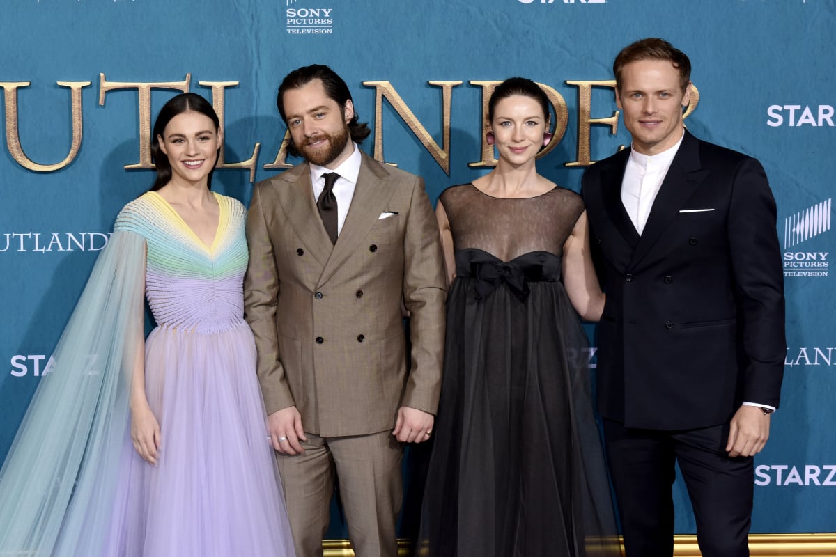 Sophie Skelton, Richard Rankin, Caitriona Balfe and Sam Heughan attend the Starz Premiere event for ‘Outlander’ Season 5 at Hollywood Palladium on February 13, 2020 in Los Angeles, California