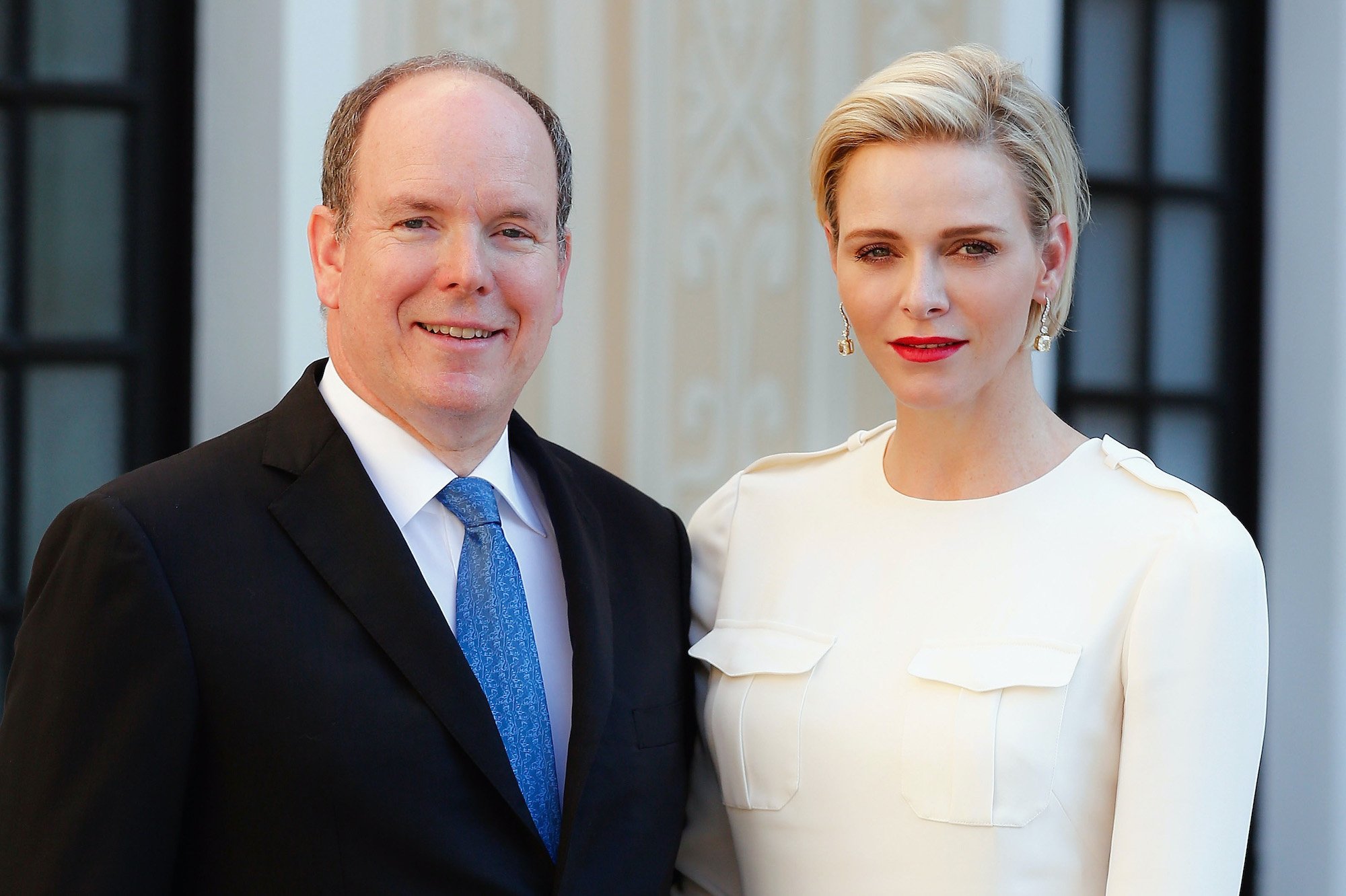 Prince Albert and Princess Charlene smiling