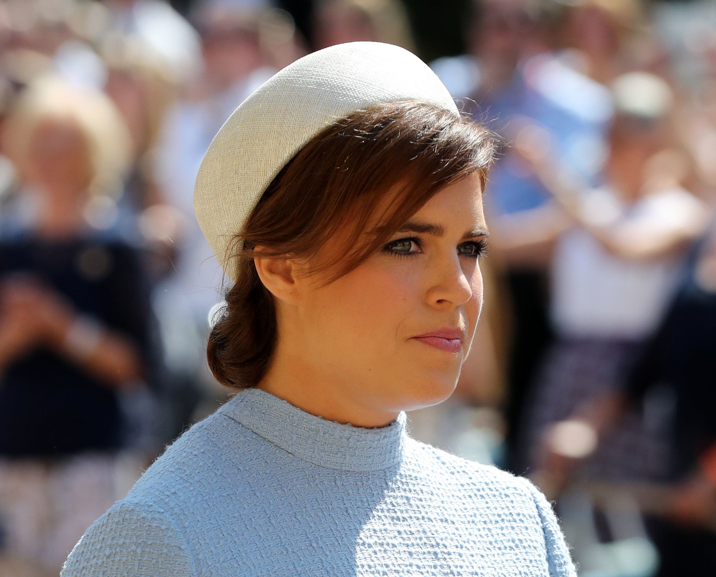 Princess Eugenie arriving to Prince Harry and Meghan Markle's wedding