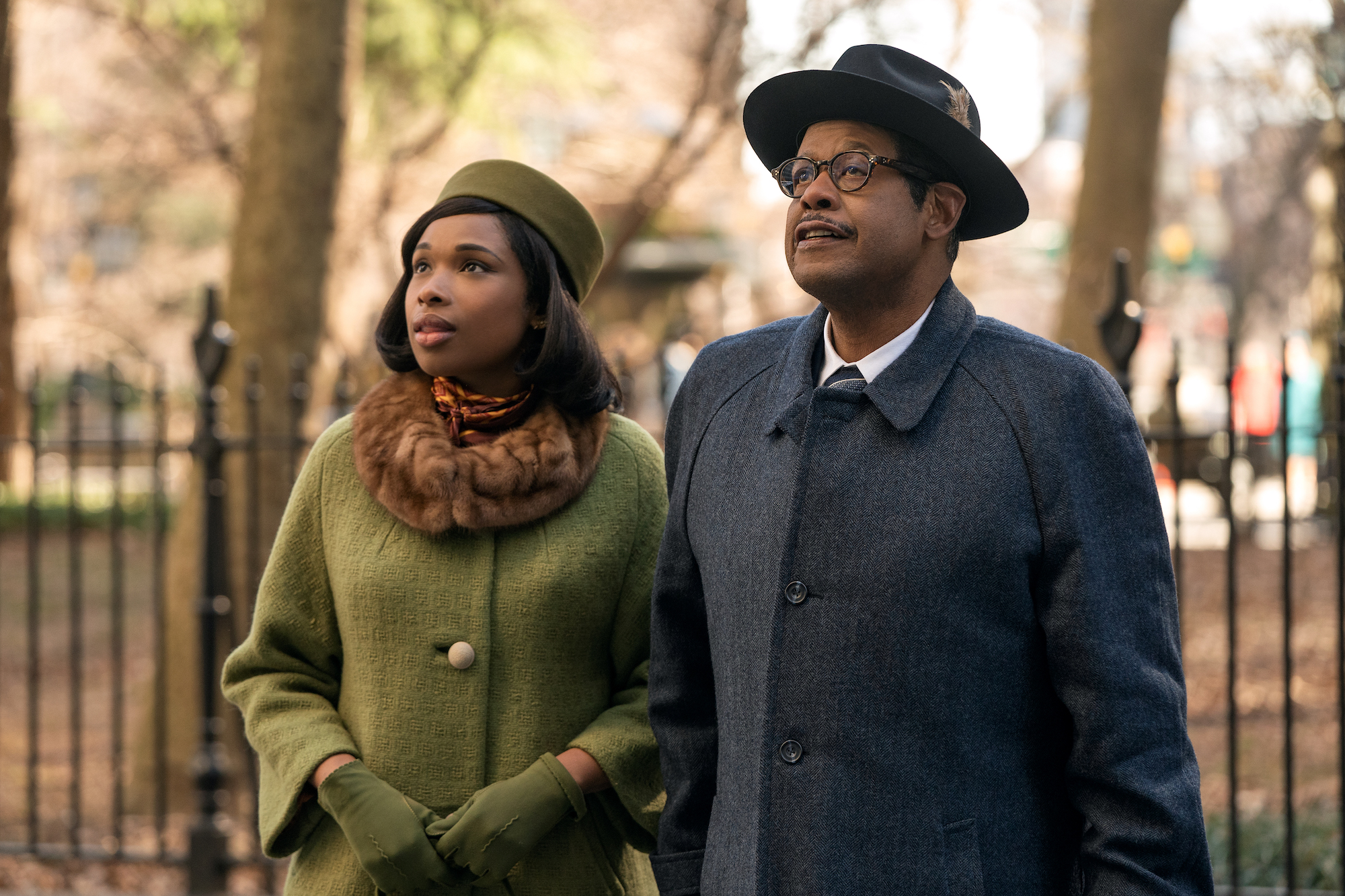 Respect: Jennifer Hudson and Forest Whitaker walk outside