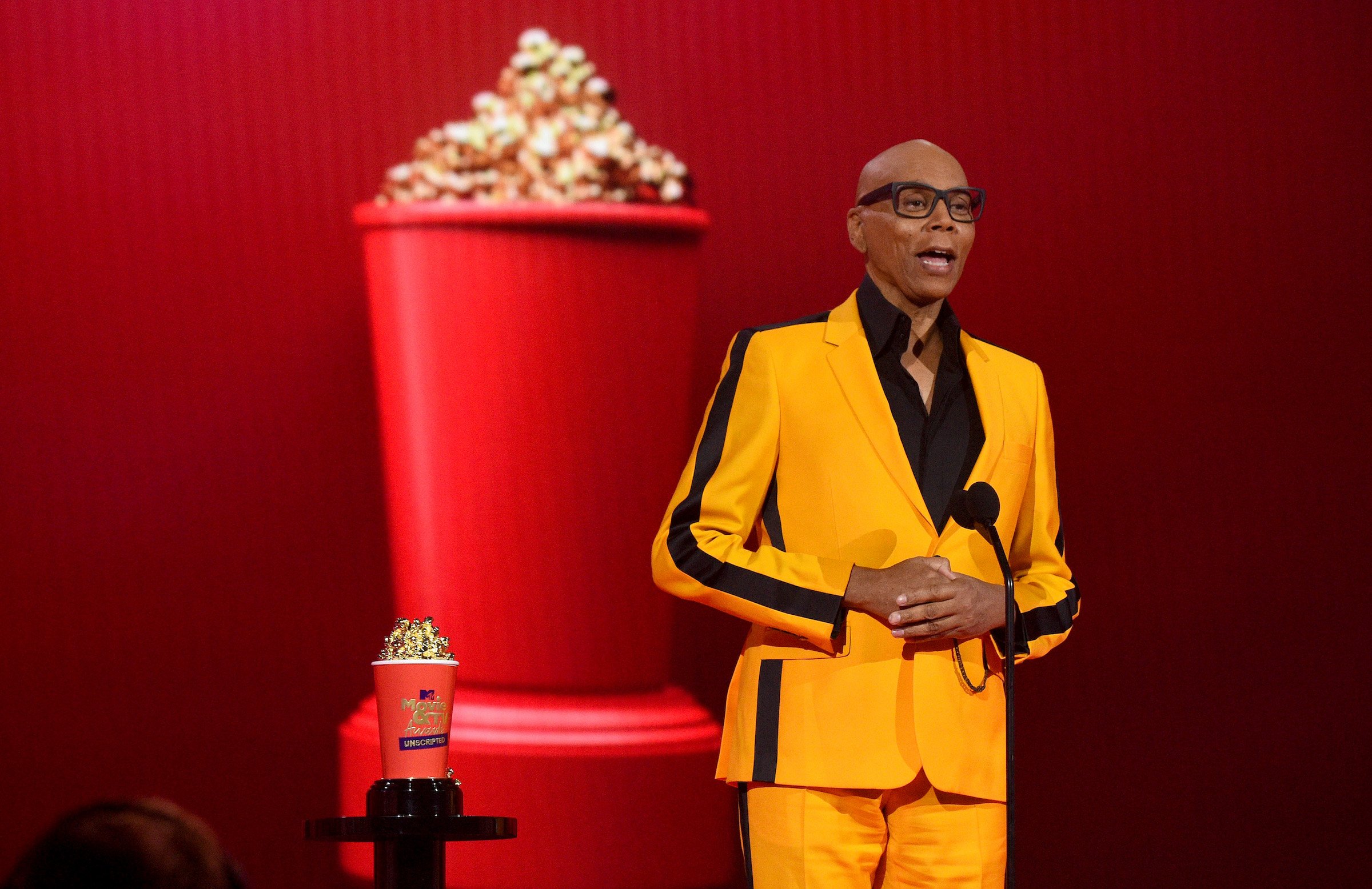 ) RuPaul accepts Best Host for "RuPaul's Drag Race" onstage during the 2021 MTV Movie & TV Awards: UNSCRIPTED