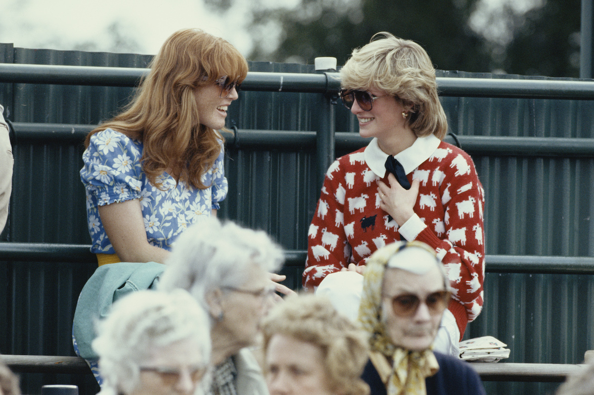 Sarah Ferguson smiles at Princess Diana in 1983