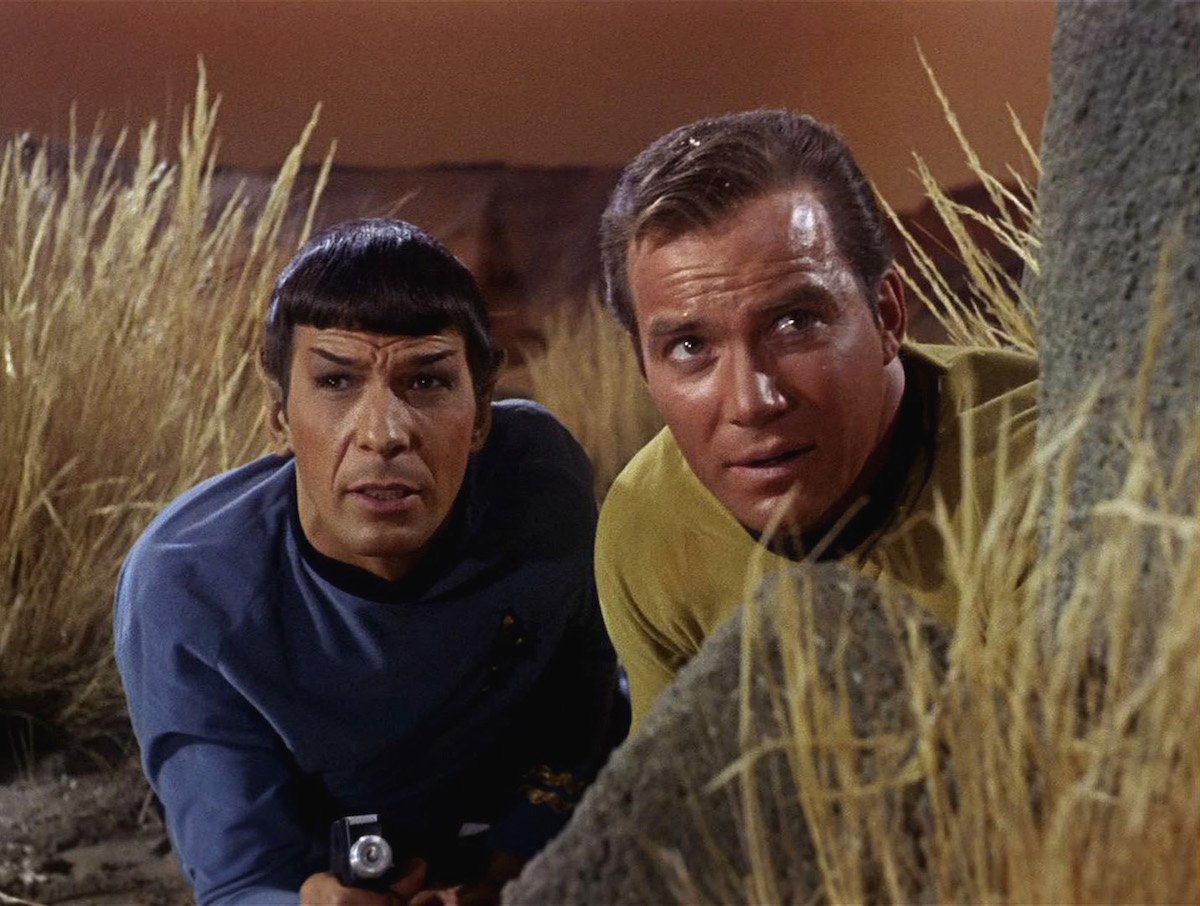 Spock (Leonard Nimoy) and Kirk (William Shatner) in 'Star Trek.'