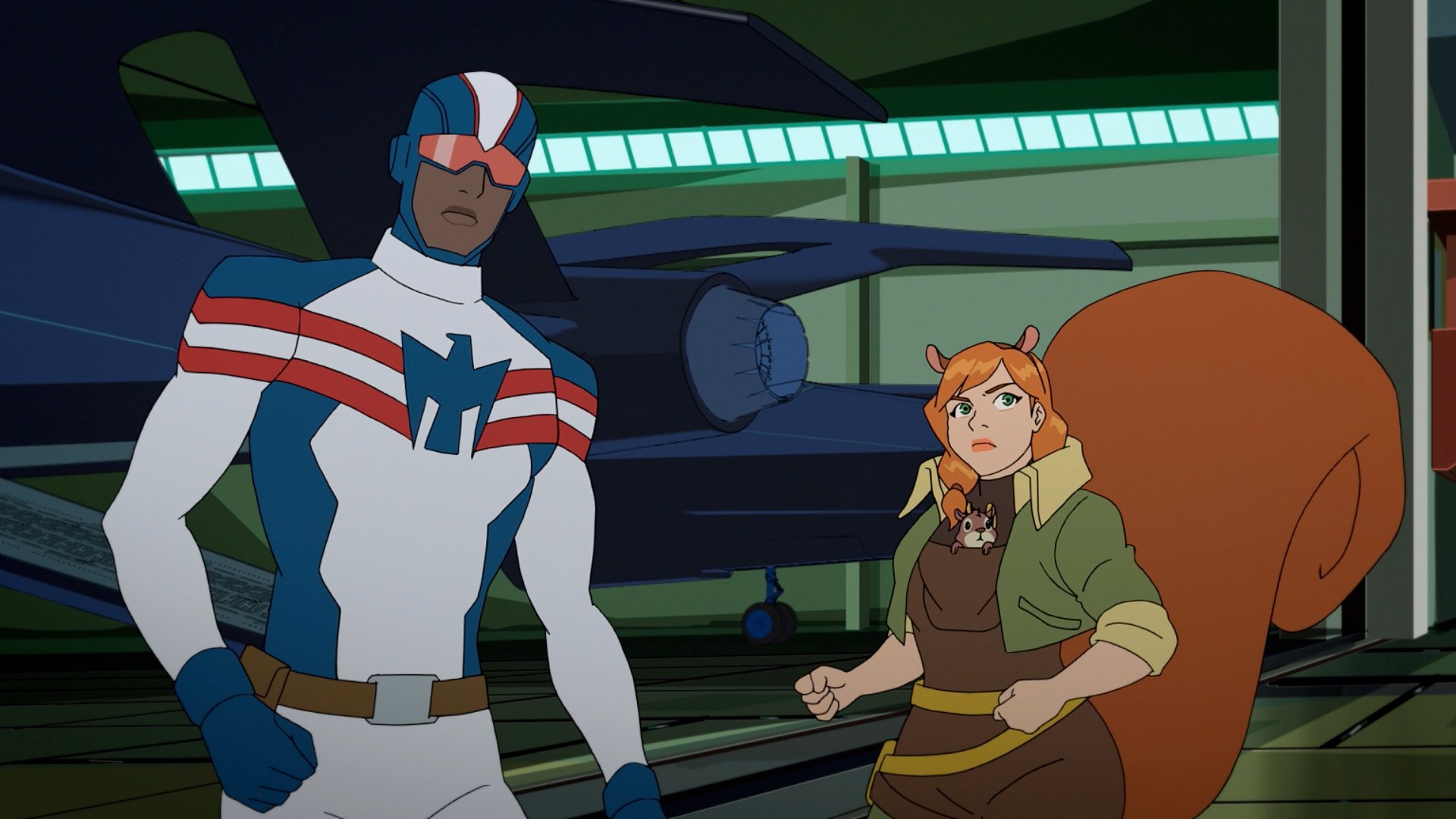 Patriot, Tippy-Toe, and Squirrel Girl in 'Marvel Rising: Secret Warriors'