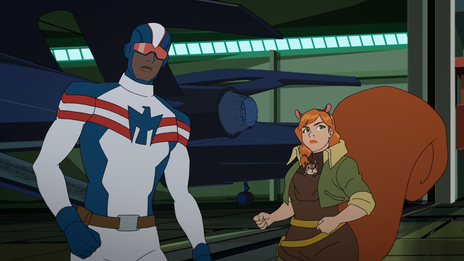 Patriot, Tippy-Toe, and Squirrel Girl in 'Marvel Rising: Secret Warriors'