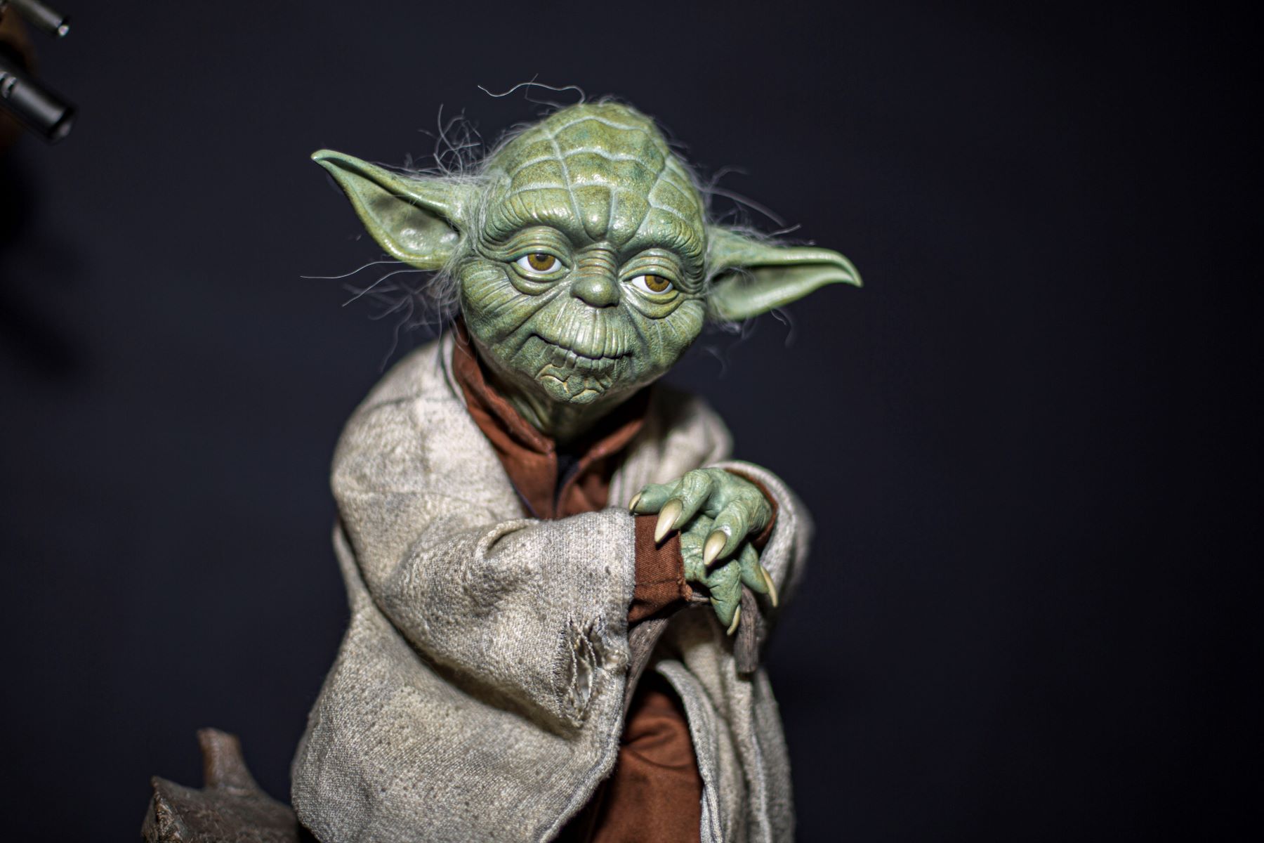 A statue of the Jedi Yoda at in a 'Star Wars' Comic-Con display