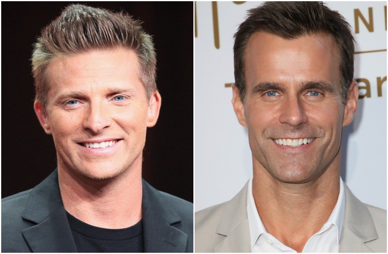 Photo of Steve Burton next to photo of Cameron Mathison