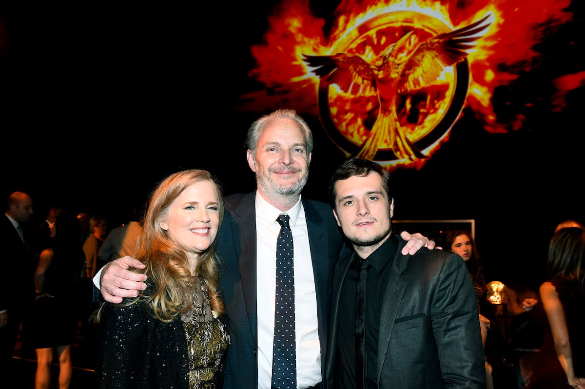 Suzanne Collins, Francis Lawrence and Josh Hutcherson attend the premiere of The Hunger Games: Mockingjay Part 1