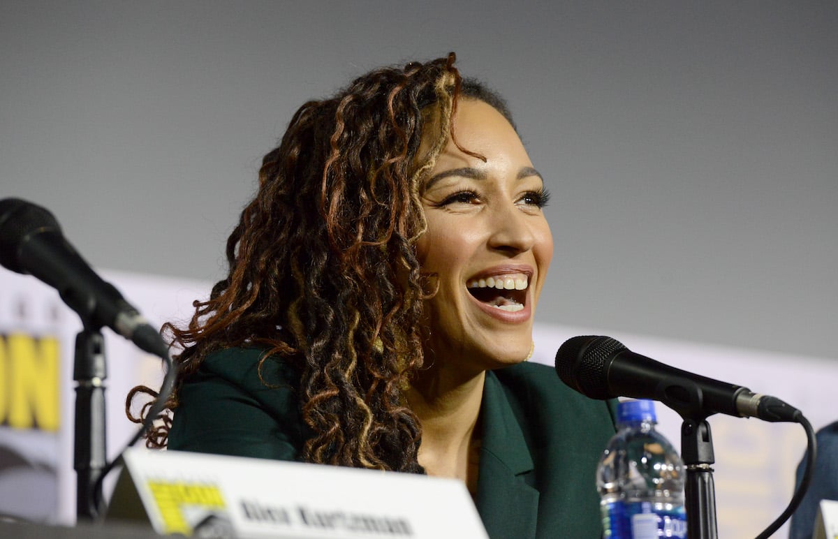 Tawny Newsome speaking at San Diego's Comic-Con International, 2019.