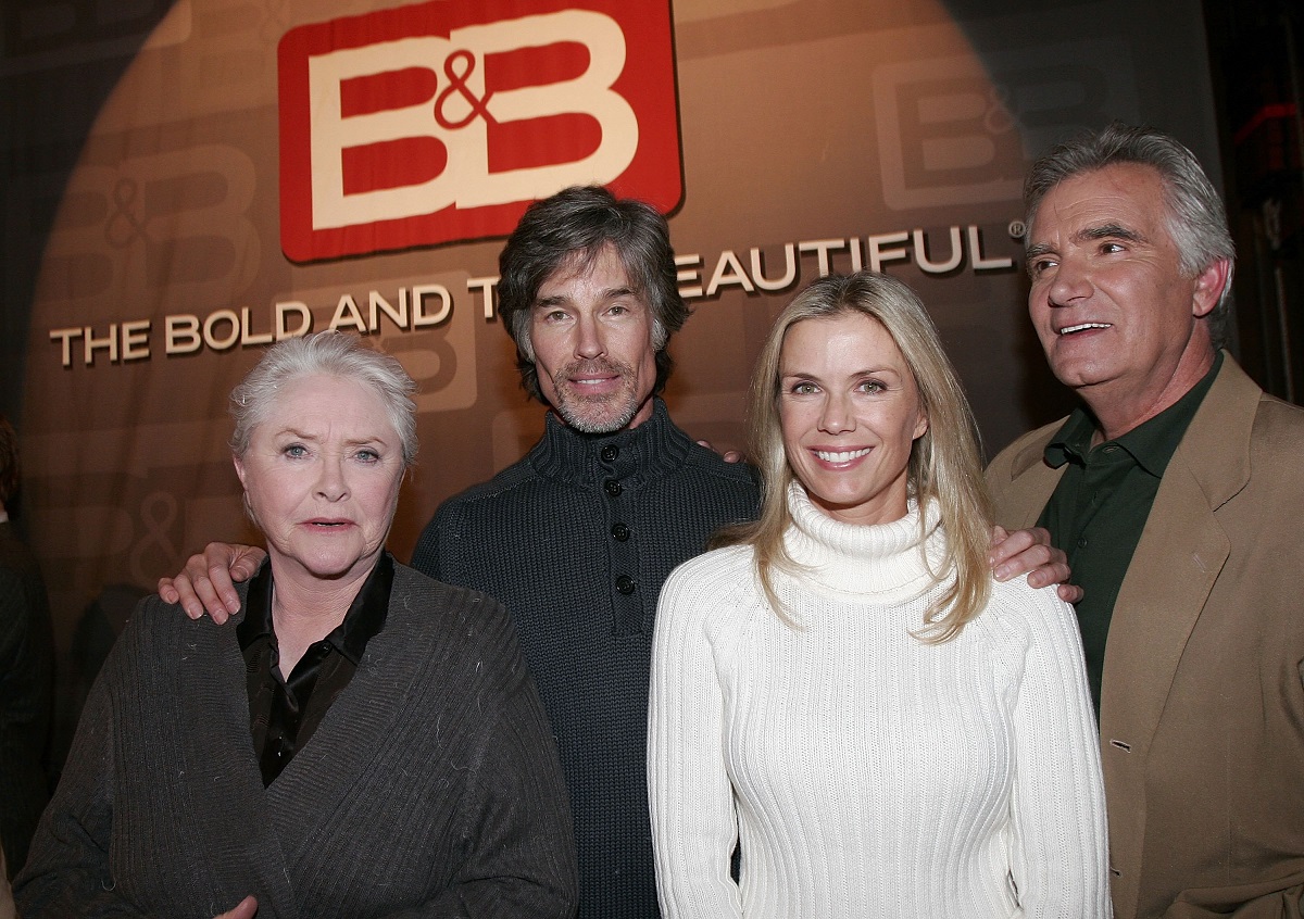 'The Bold and the Beautiful' cast members Susan Flannery, Ronn Moss, Katherine Kelly Lang, and John McCook at the show's 5,000 episode celebration in 2007.