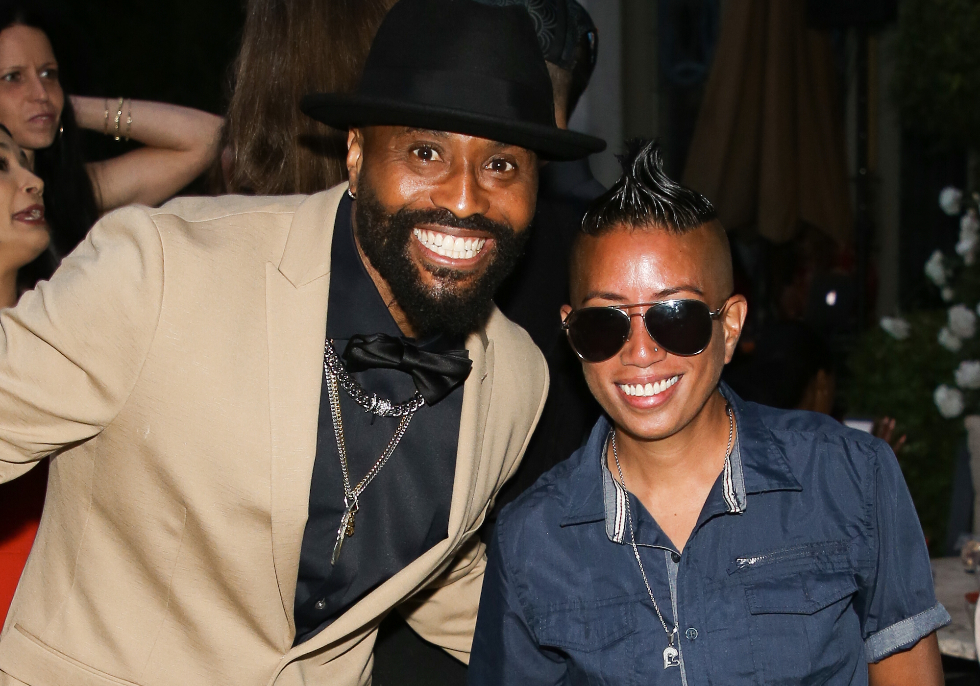 Syrus Yarbrough (L) and Ruthie Alcaide smiling as they attend the Reality Rushmore: Paramount+ MTV's 'The Challenge' reunion event  