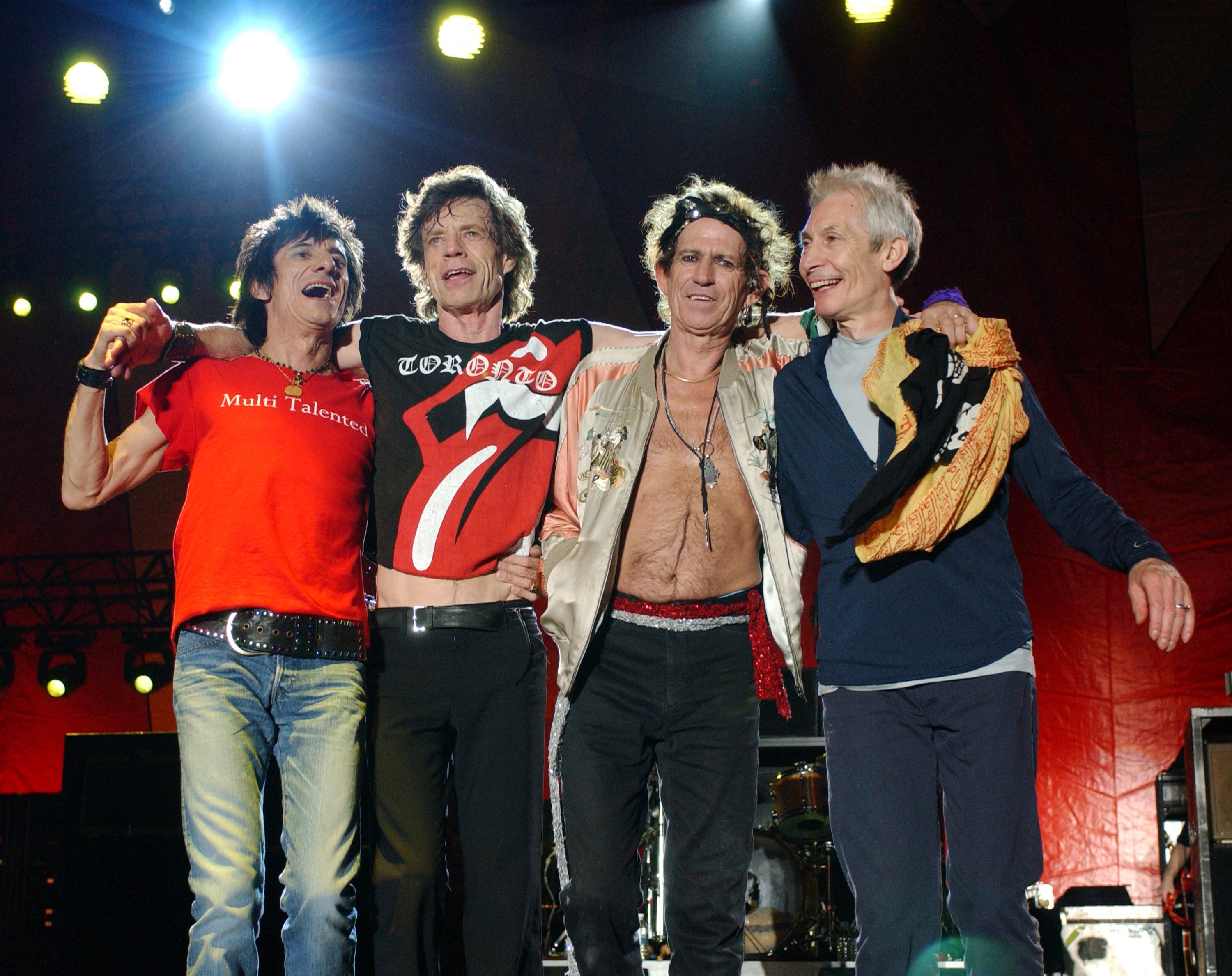 The Rolling Stones playing a concert in Toronto. 