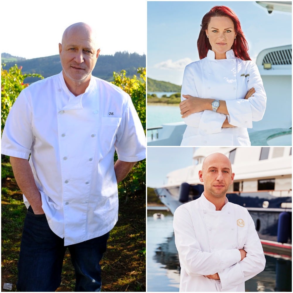 Chef Tom Colicchio from Top Chef and Chef Rachel Hargrove from Below Deck with Chef Mathew Shea from Below Deck Mediterranean