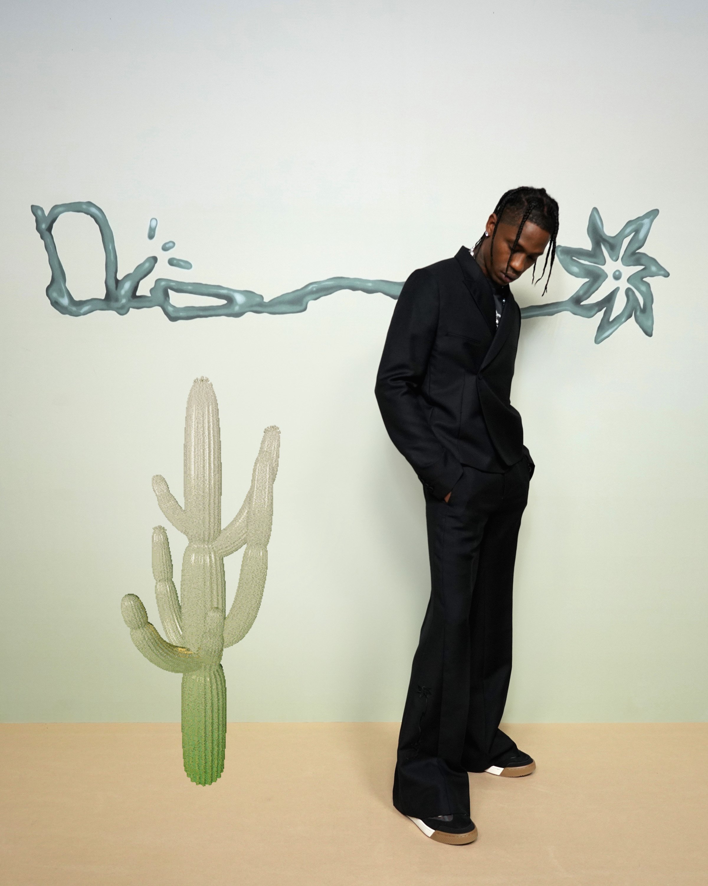 Travis Scott at the Dior Homme photocall