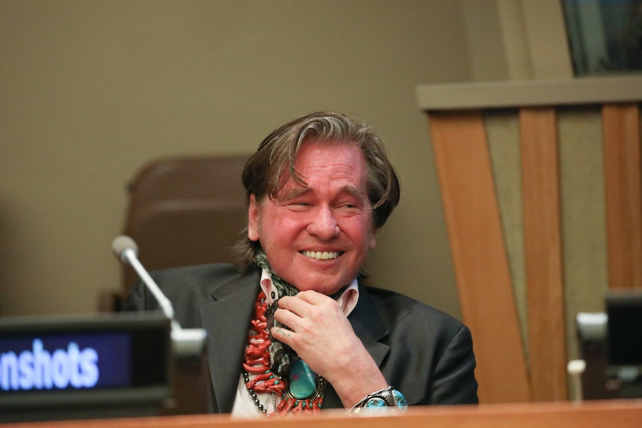 Val Kilmer speaking at the United Nations.