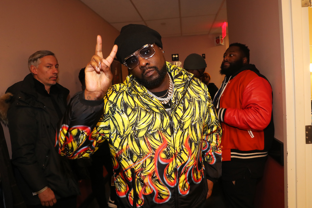 Barry Mullineaux (L) and Wale backstage at Hot 97's Hot For The Holidays 2019 at Kings Theatre on December 18, 2019 in New York City.