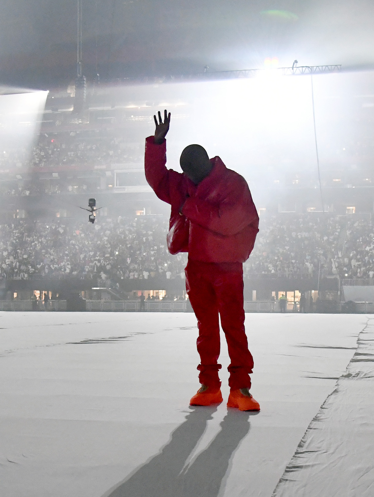 Kanye West is seen at ‘DONDA by Kanye West’ listening event at Mercedes-Benz Stadium on July 22, 2021 in Atlanta, Georgia.