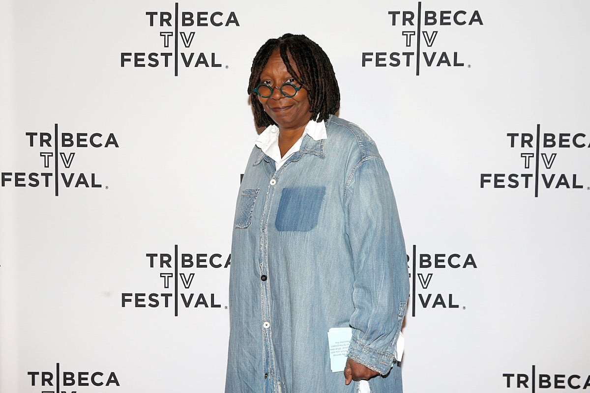 Whoopi Goldberg in blue shirt