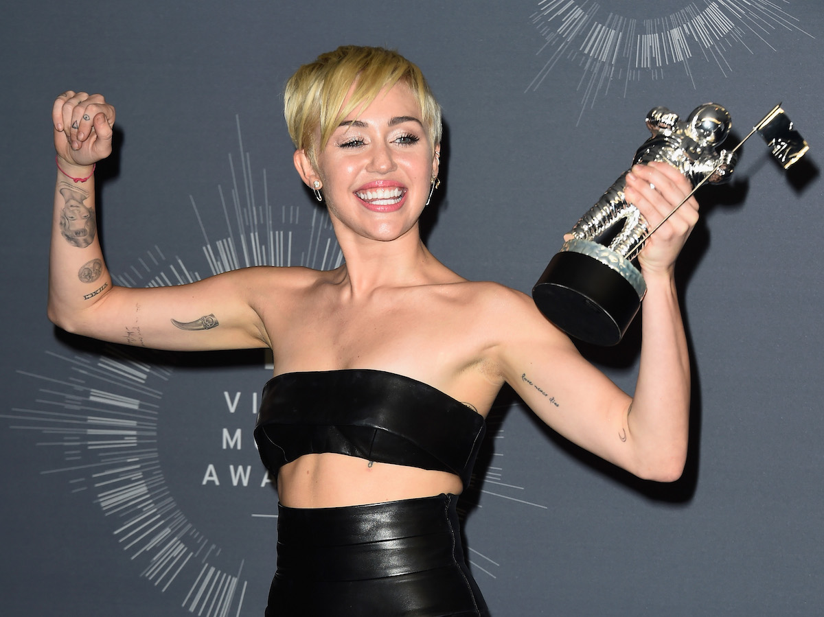 poses in the press room during the 2014 MTV Video Music Awards at The Forum on August 24, 2014 in Inglewood, California.