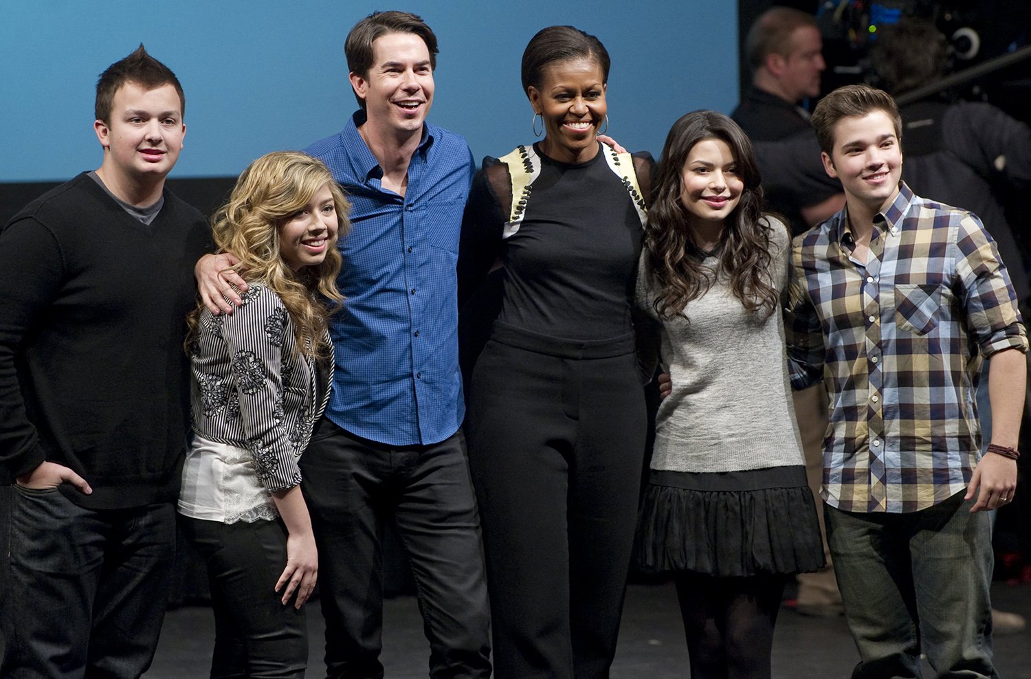 The 'iCarly' cast with Michelle Obama in 2012