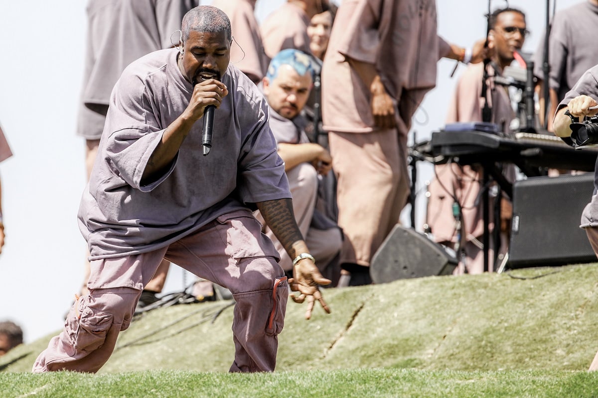 Kanye West performs Sunday Service during the 2019 Coachella Valley Music And Arts Festival on April 21, 2019 in Indio, California