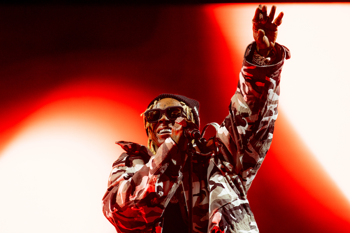 Lil Wayne performs onstage at the UPROAR Hip Hop Festival at Los Angeles Memorial Coliseum on August 13, 2021 in Los Angeles, California.