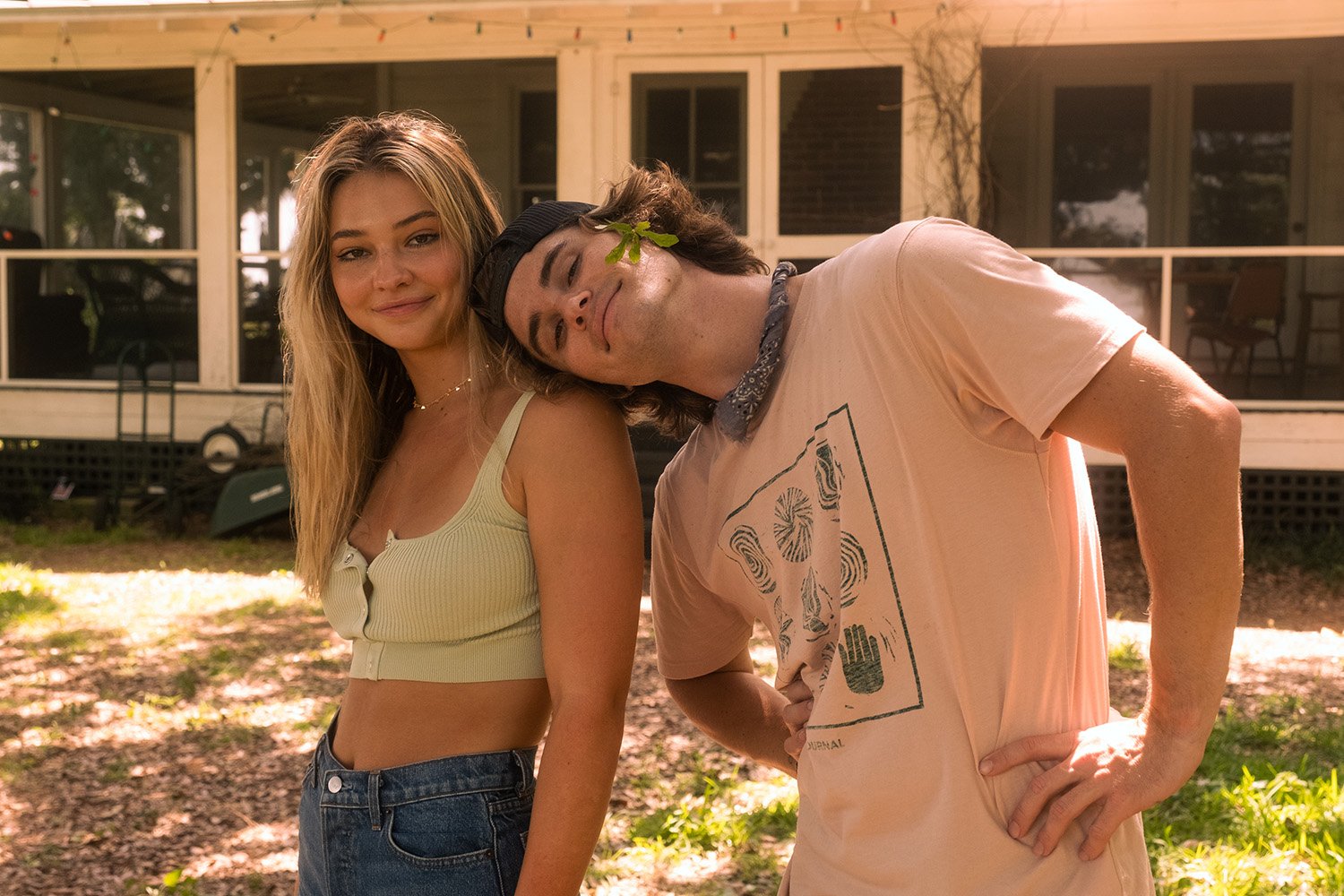 'Outer Banks' stars Madelyn Cline and Chase Stokes on the set of season 2