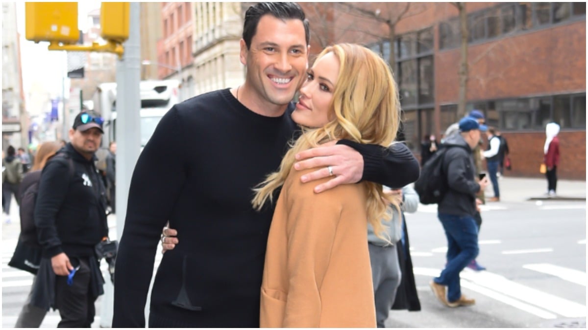 Maksim Chmerkovskiy and Peta Murgatroyd pose in New York City.