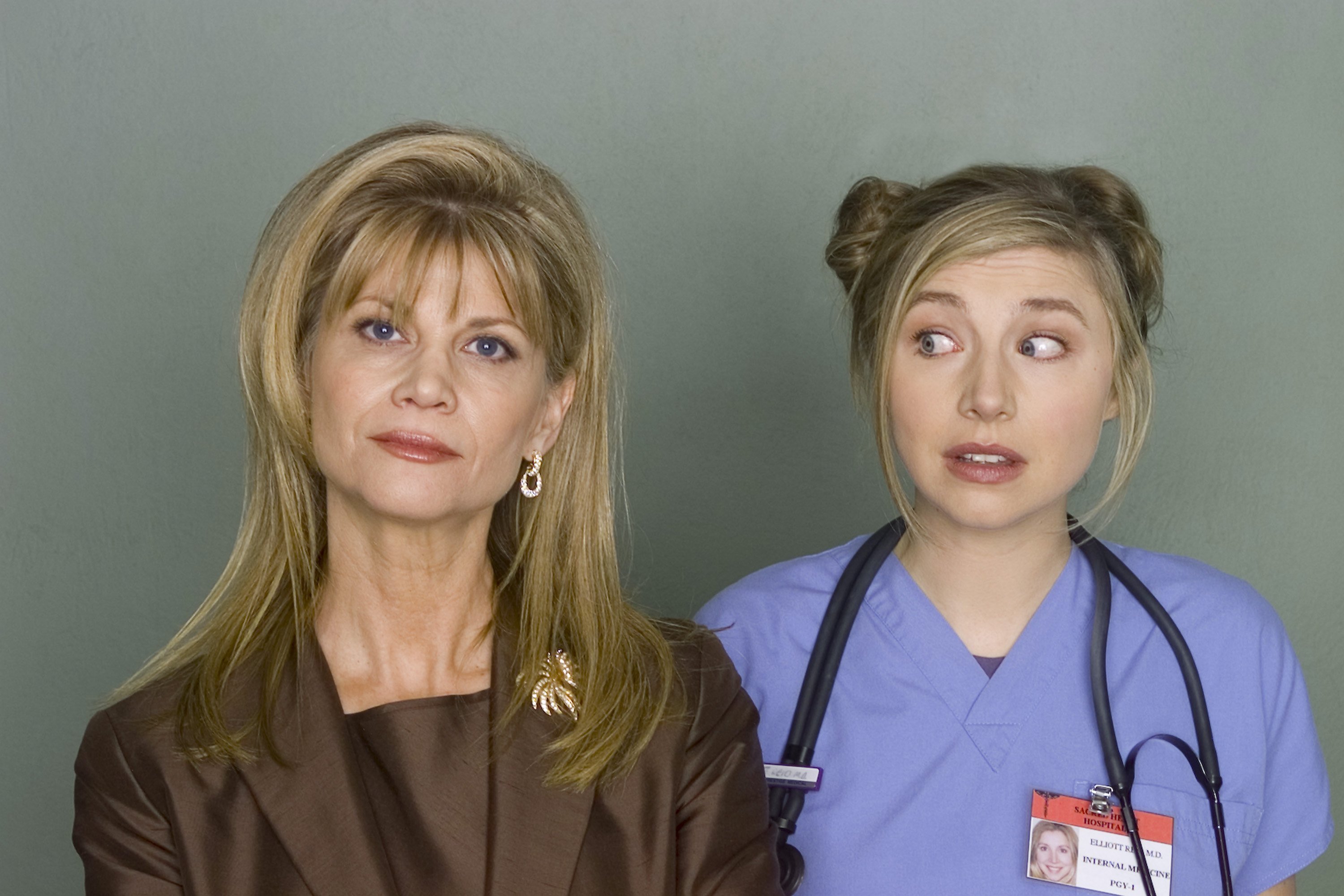 Markie Post as Lily Reid and Sarah Chalke as Dr. Elliot Reid  