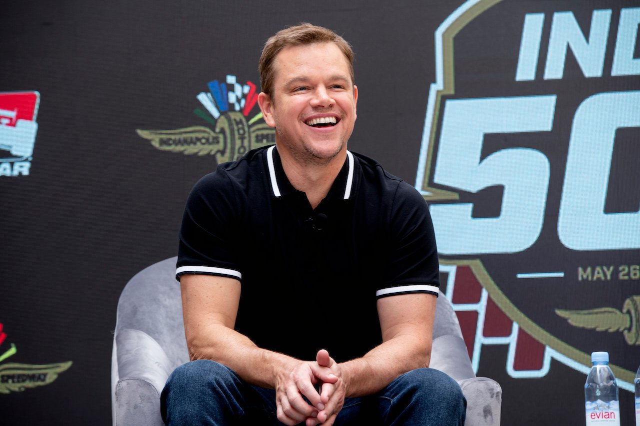 Matt Damon appears at the Indianapolis Motor Speedway