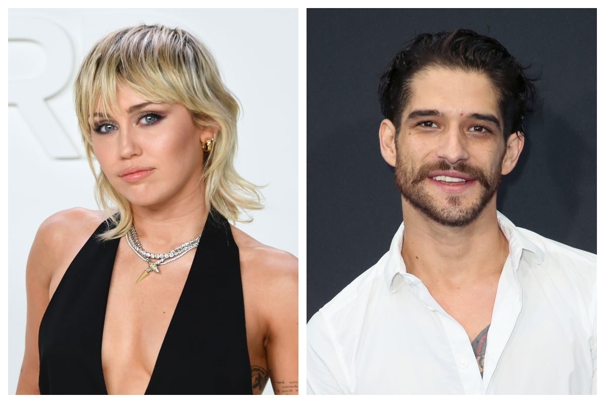 composite image of Miley Cyrus (L) and Tyler Posey