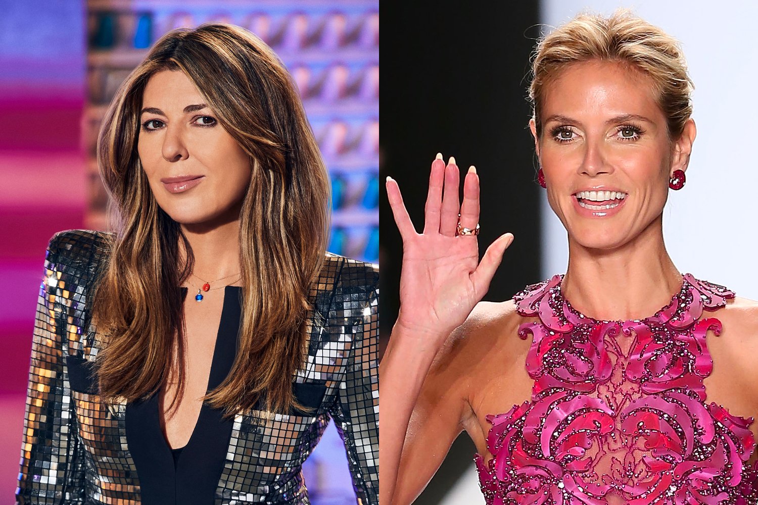 Nina Garcia and Heidi Klum waving