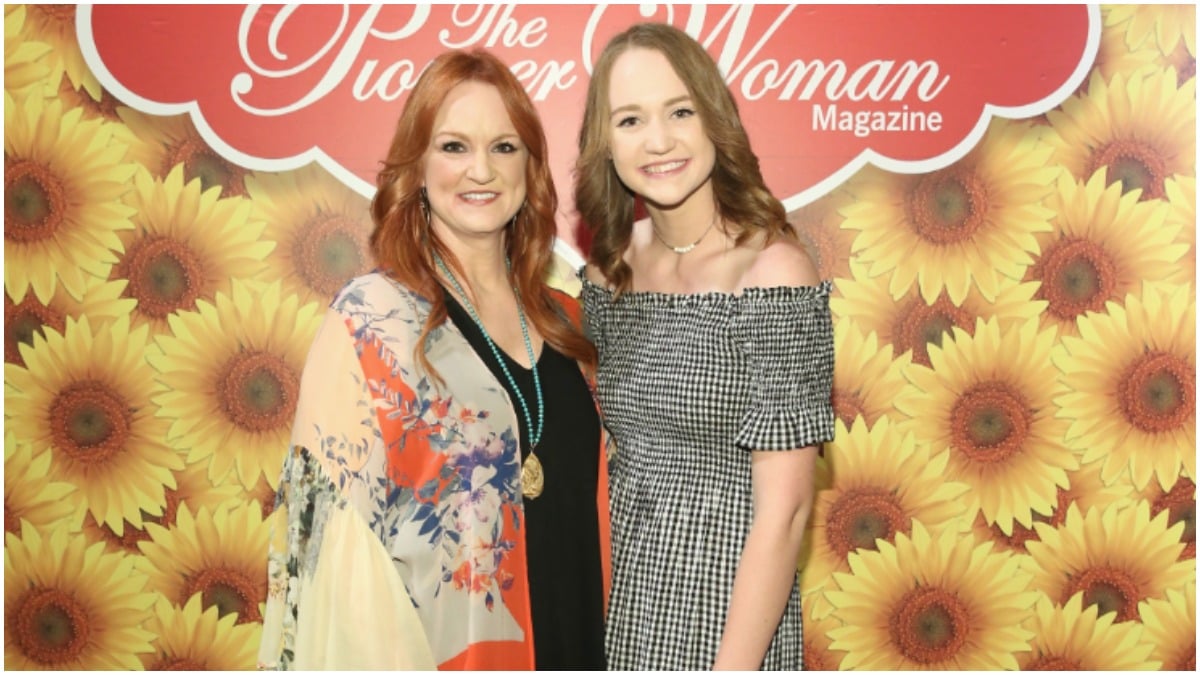 Ree and Paige Drummond pose together for photographers