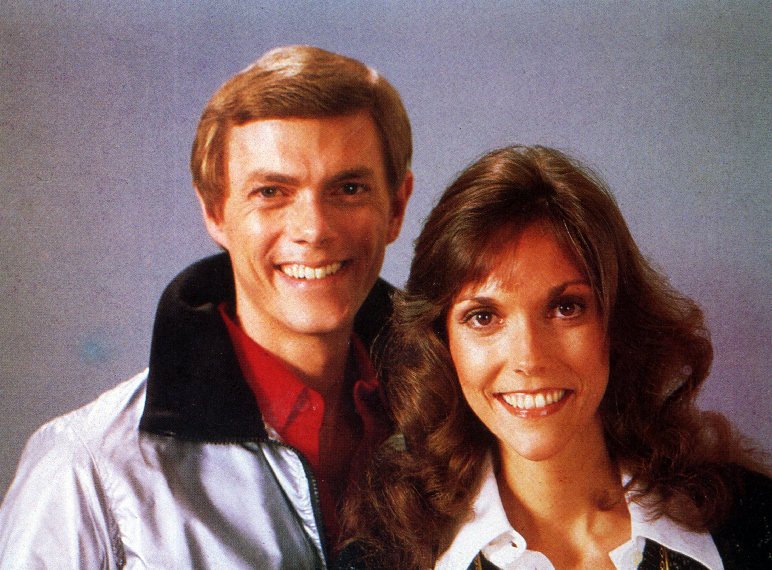 The Carpenters' Richard Carpenter and Karen Carpenter smiling