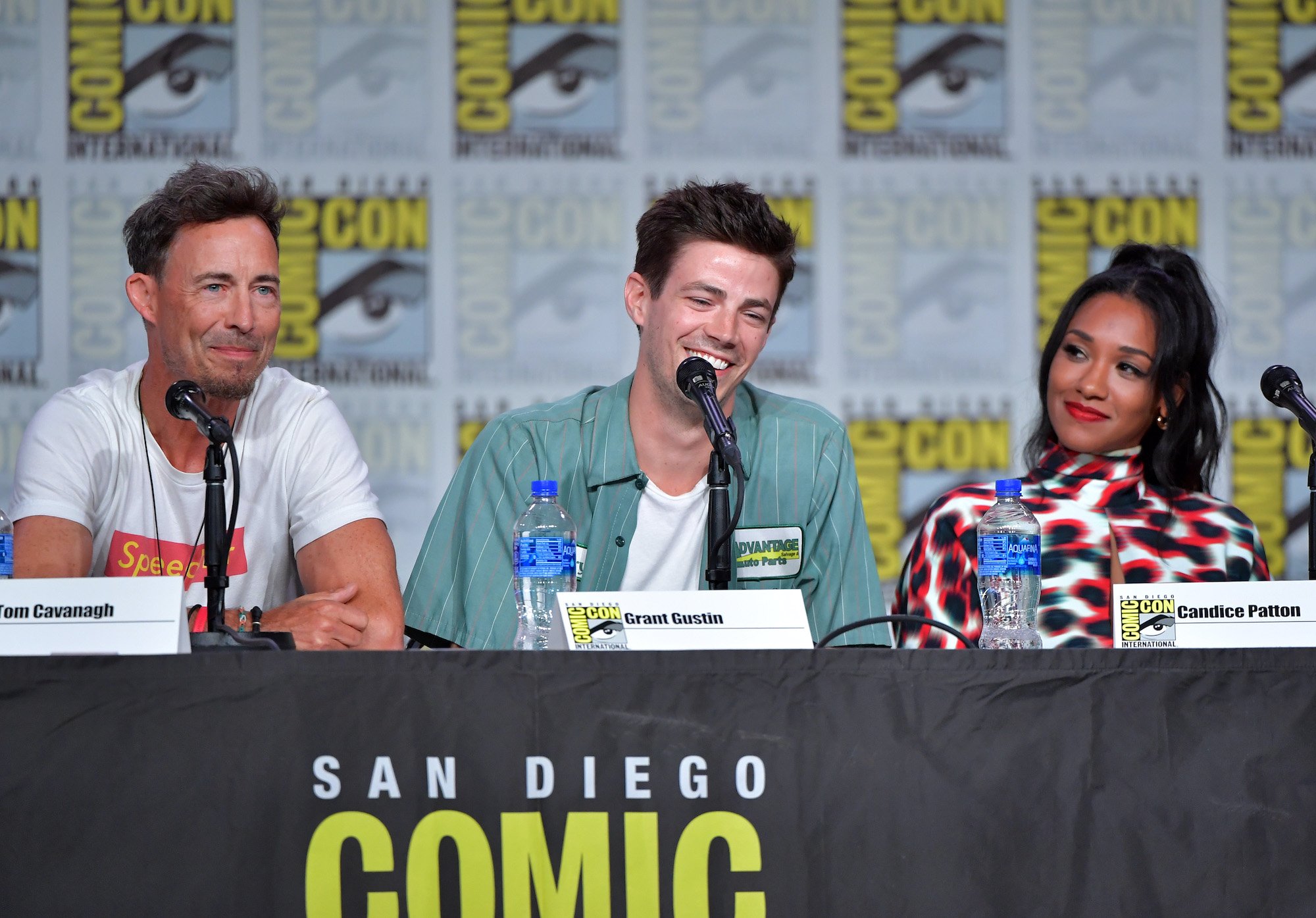 Tom Cavanagh, Grant Gustin and Candice Patton