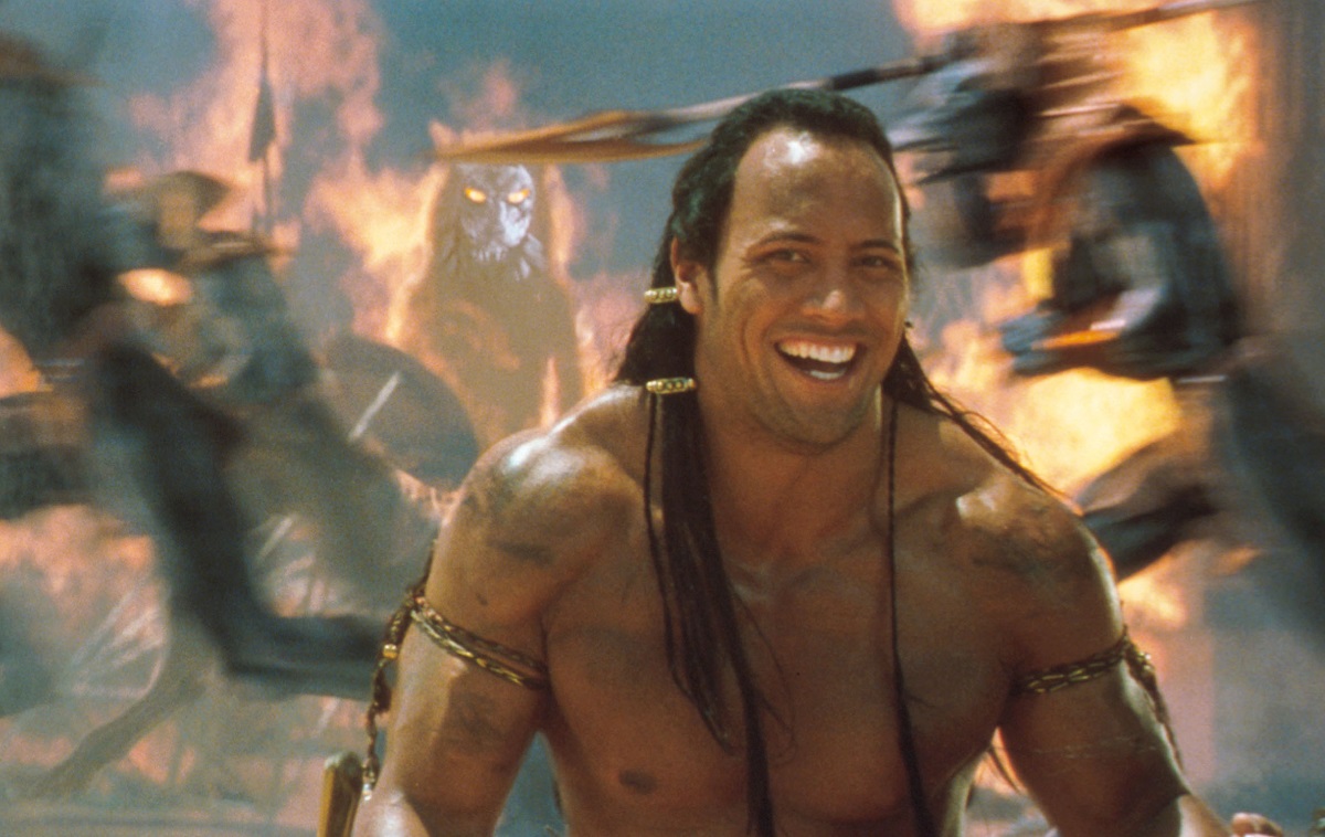The Scorpion King (played by Dwayne 'The Rock' Johnson) relishes battle in 'The Mummy Returns.'