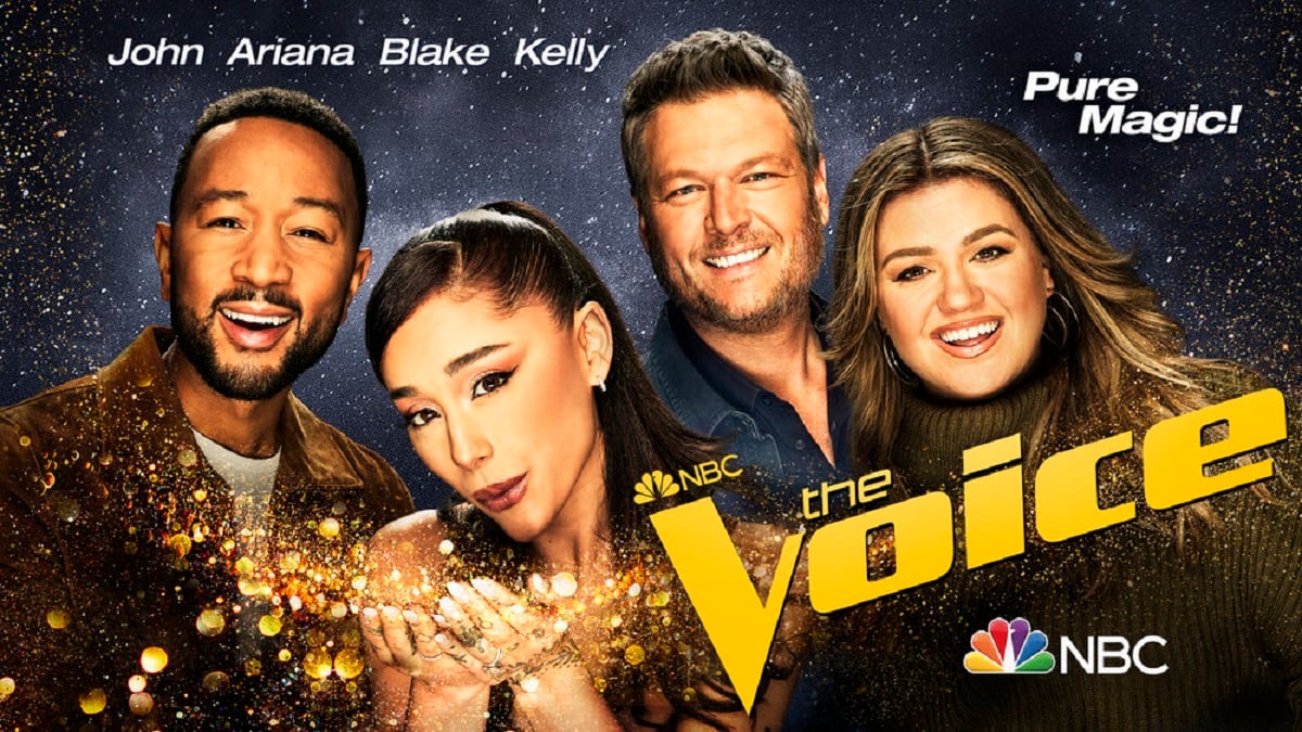 (L-R): John Legend, Ariana Grande, Blake Shelton, and Kelly Clarkson of 'The Voice' Season 21