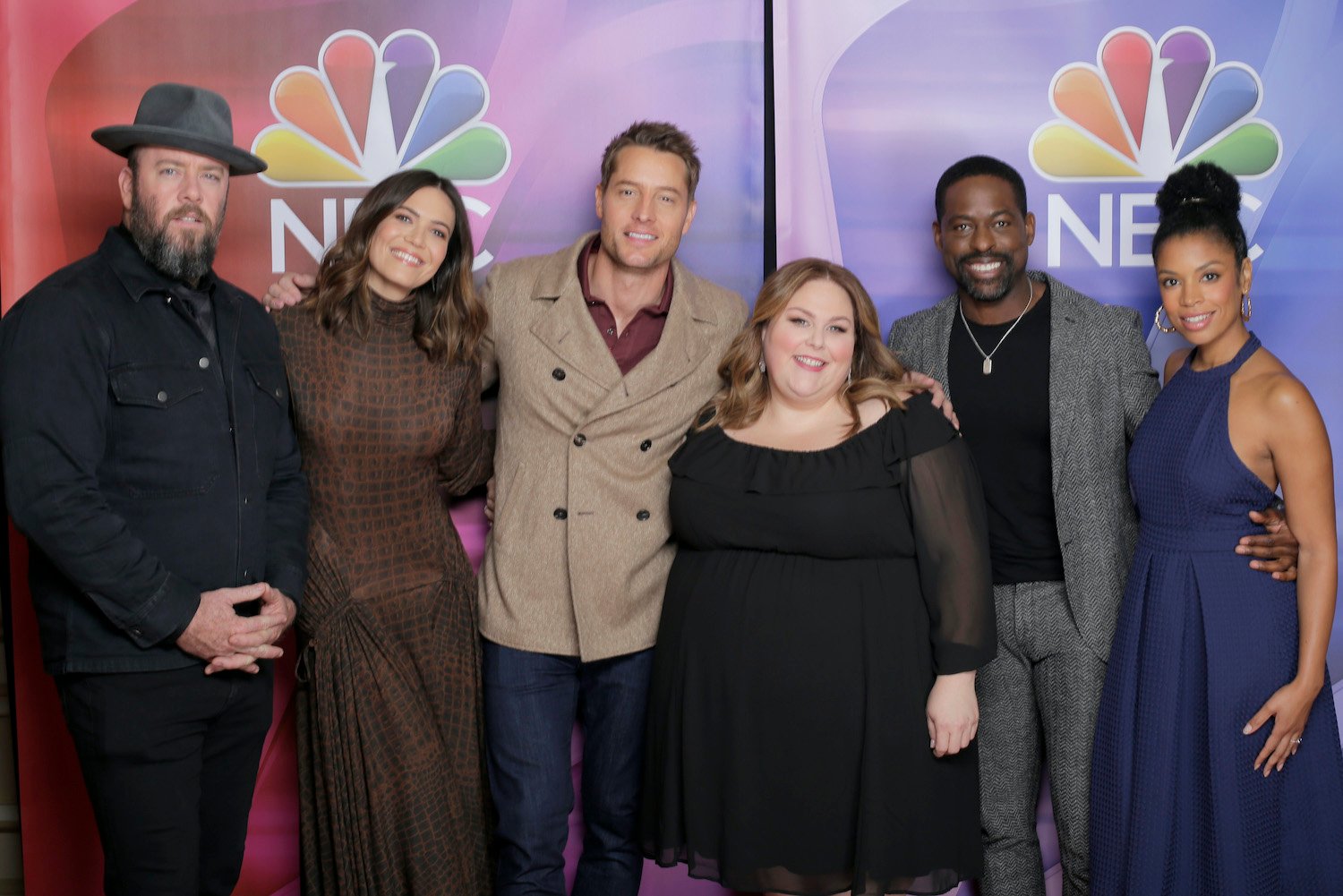 Chrissy Metz and the cast of 'This Is Us' pose together at the 2020 NBCUniversal Press Tour event.