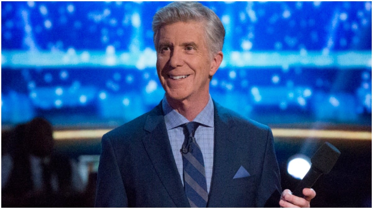 tom bergeron on the set of dancing with the stars