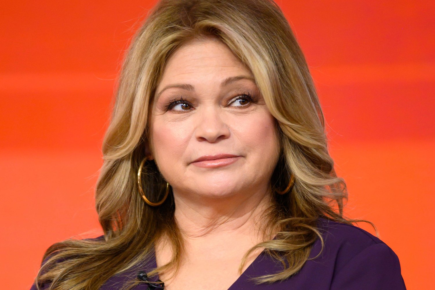Valerie Bertinelli serious during an interview