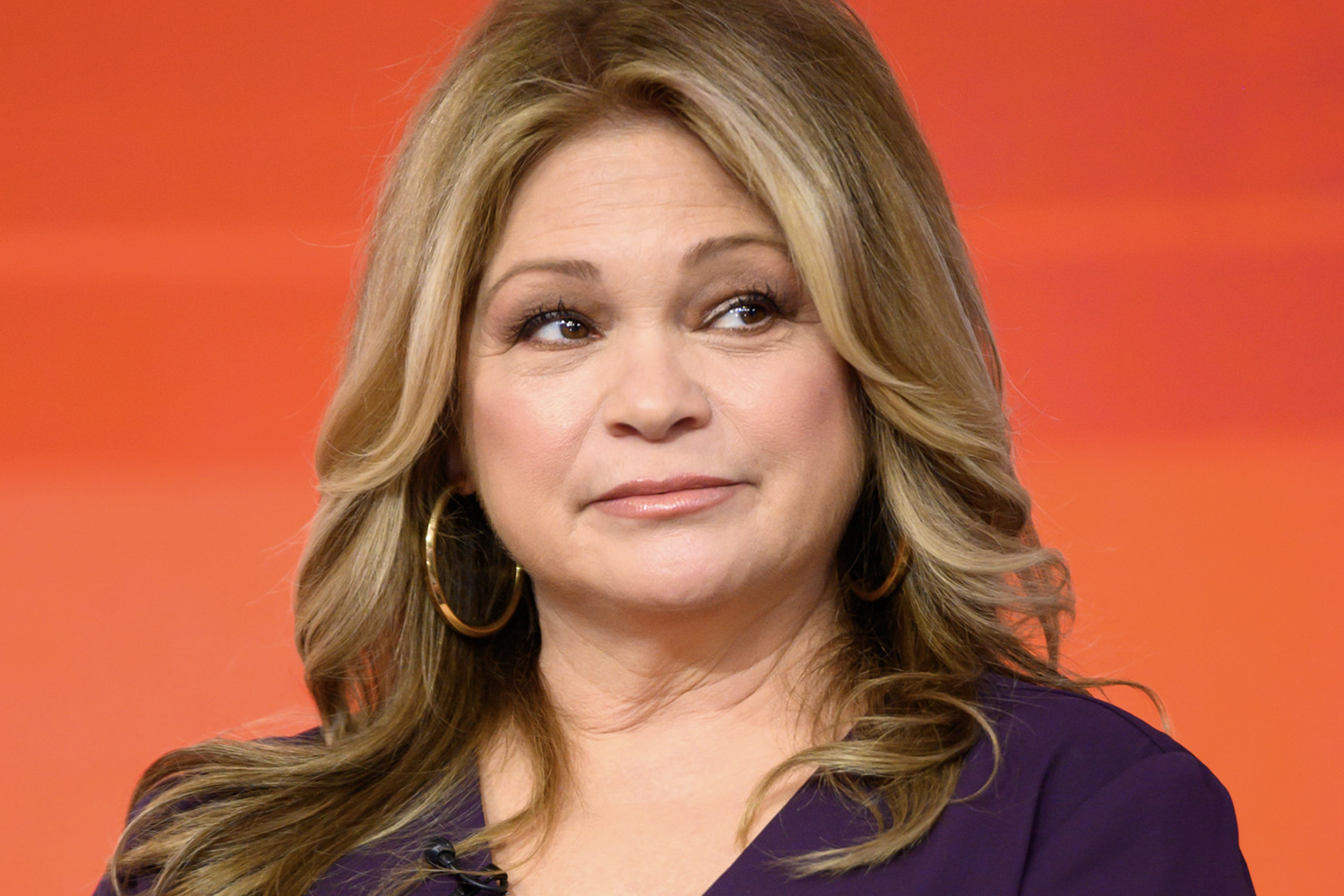 Valerie Bertinelli serious during an interview