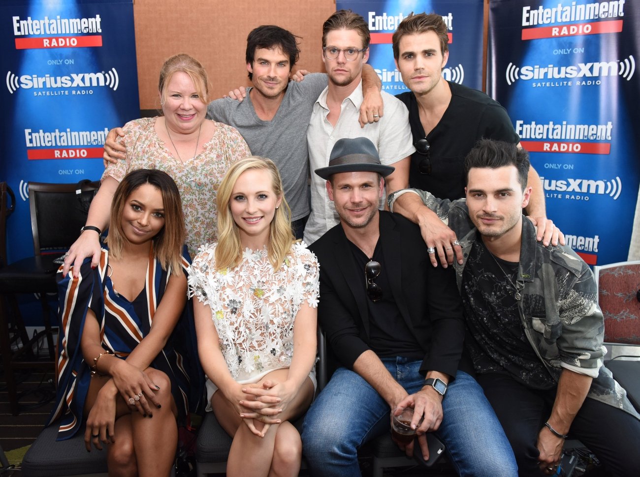 'The Vampire Diaries' cast with showrunner/writer Julie Plec at SiriusXM Comic-Con broadcast, 2016