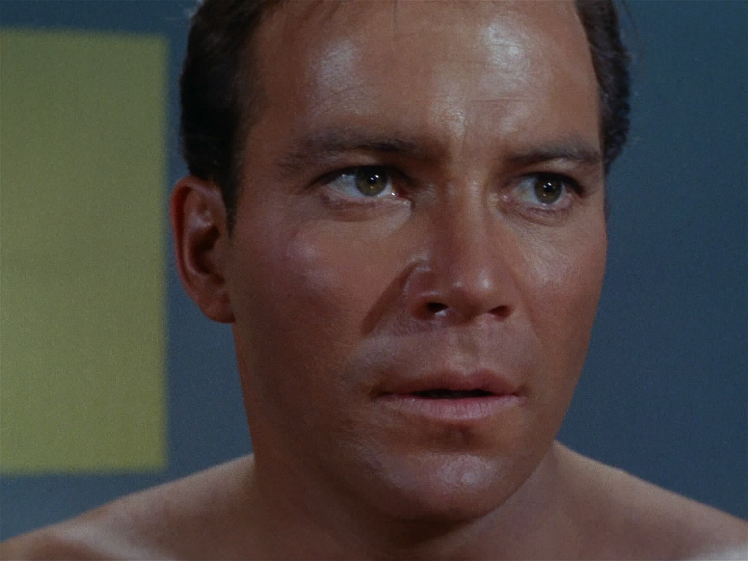 A closeup of William Shatner in the 1960s, around the same time he covered The Beatles' "Lucy in the Sky With Diamonds"