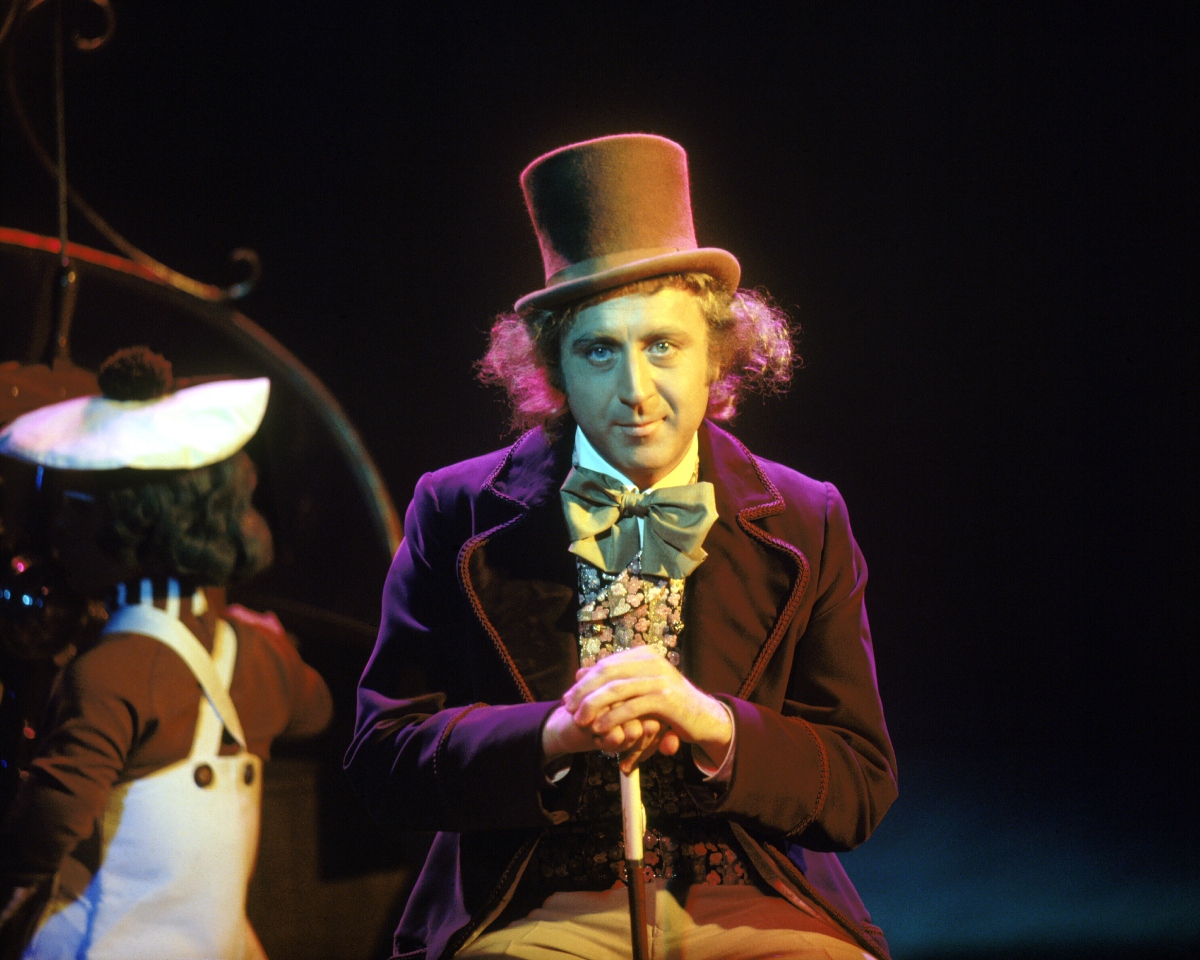 Gene Wilder as Willy Wonka on the set of the film 'Willy Wonka & the Chocolate Factory'