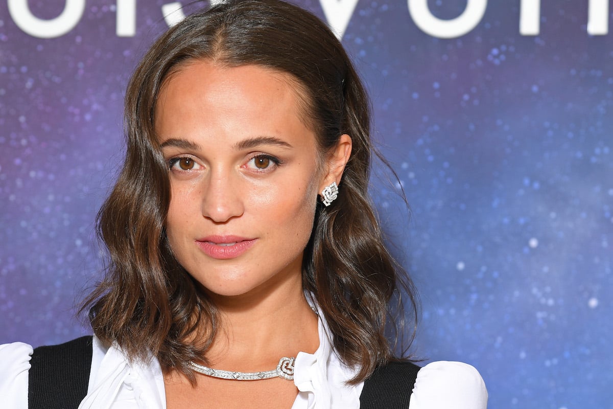 Alicia Vikander in a white shirt