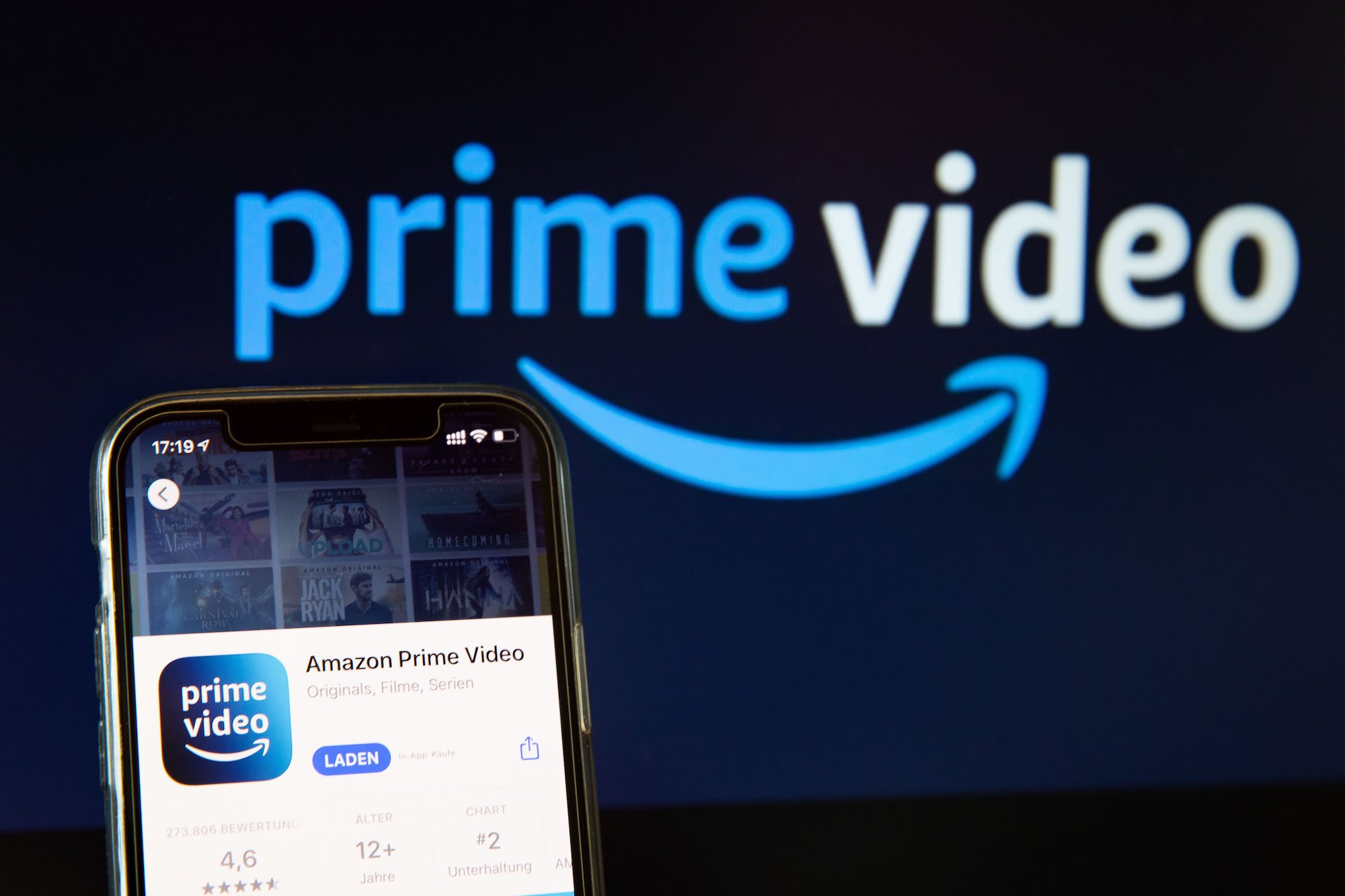 In this photo illustration, a Amazon Prime Video App
