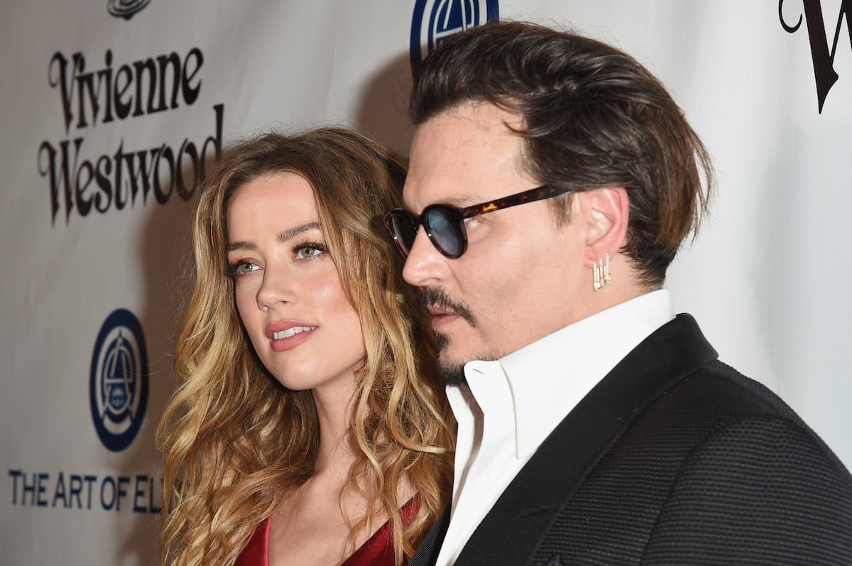 Amber Heard and Johnny Depp on a red carpet