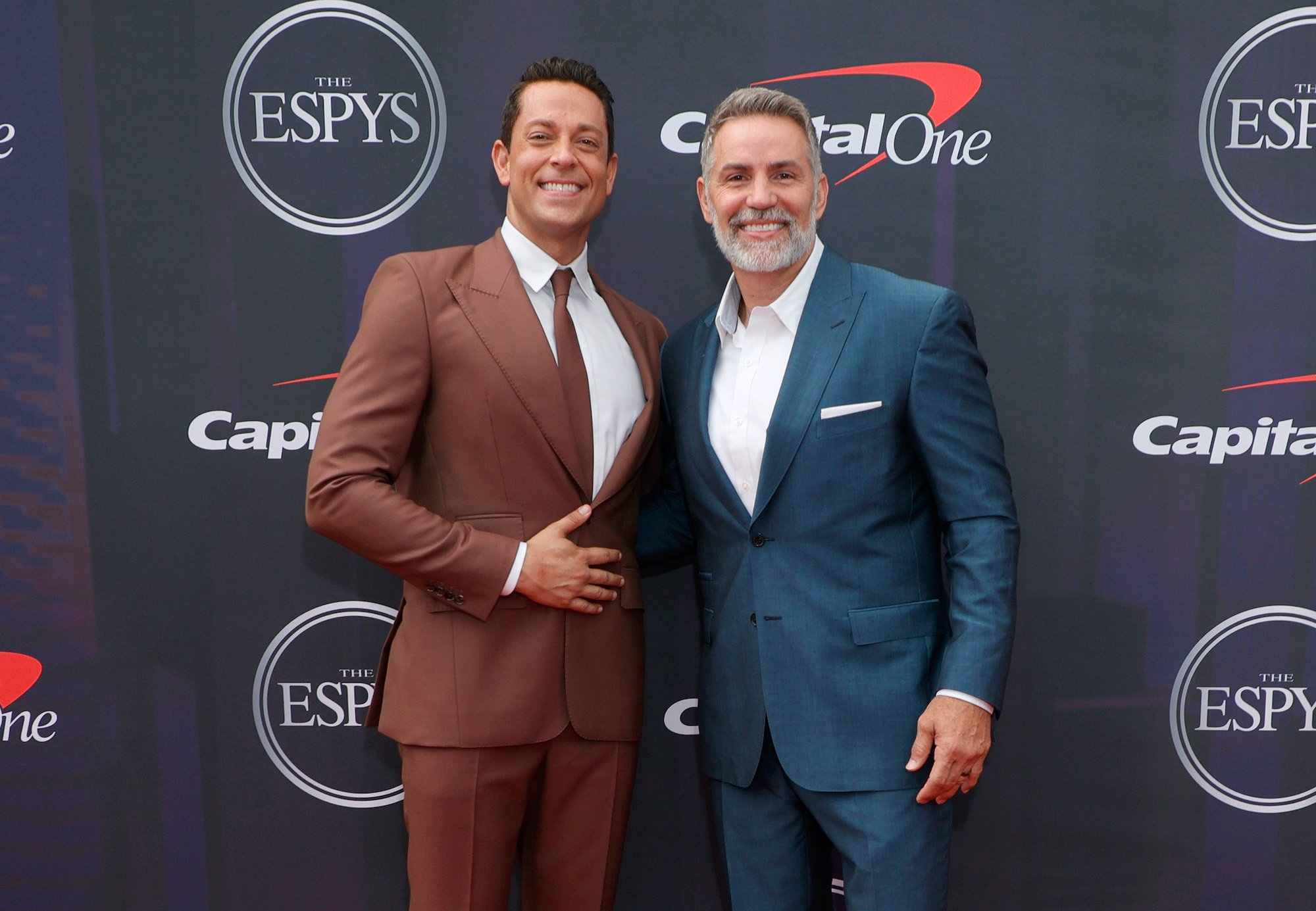 Zachary Levi and Kurt Warner attend the 2021 ESPY Awards at Rooftop At Pier 17 on July 10, 2021 in New York City. Levi appears as Warner in the new 'American Underdog' trailer