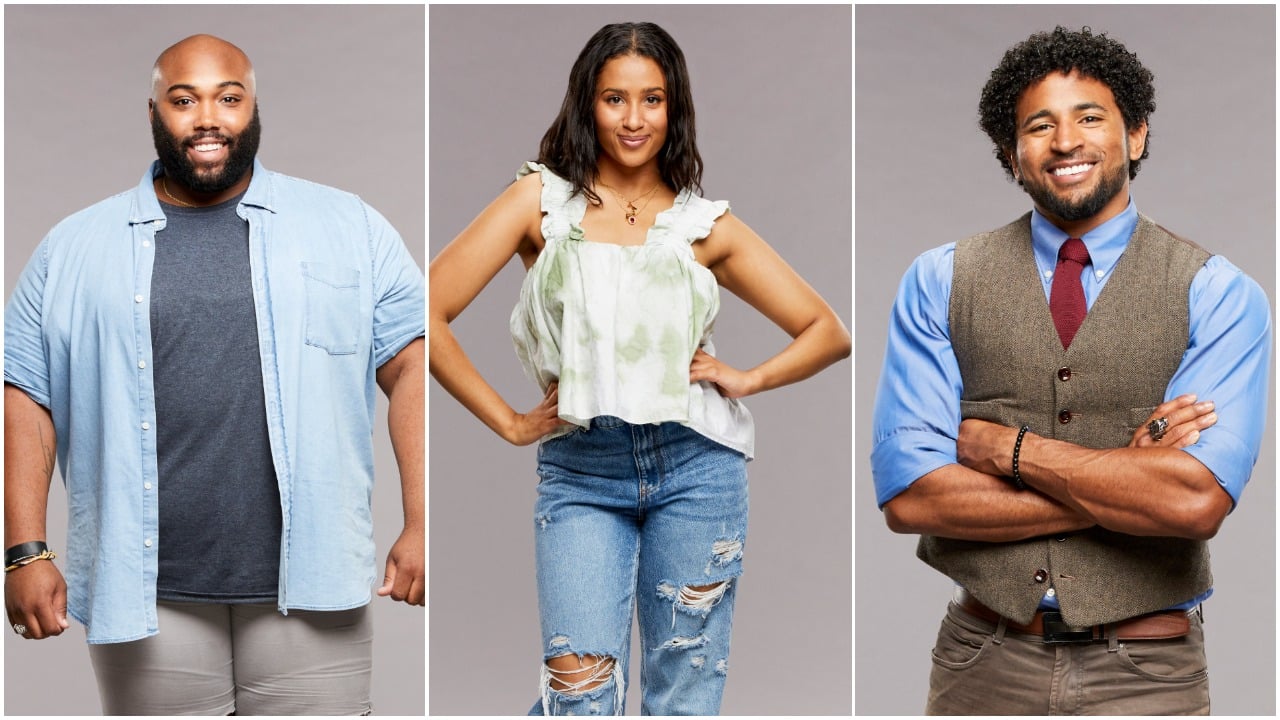 Derek Frazier, Hannah Chaddha, and Kyland Young pose for 'Big Brother 23' cast photo